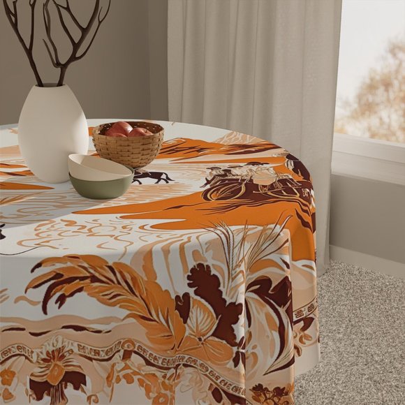 Cowgirl Tablecloth | Boho Tablecloth | Vintage Tablecloth | Rectangle Square - Picture 9 of 9